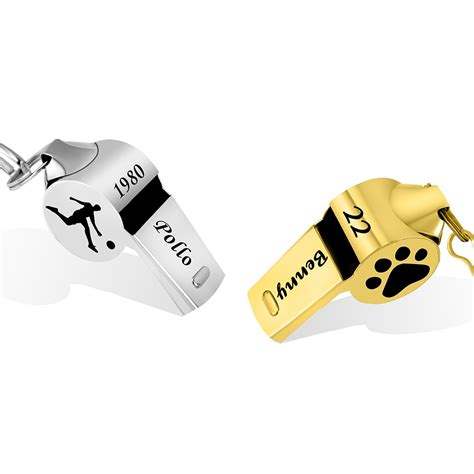 Personalized Whistle Necklaces, Engraved Stainless Steel Whistle ...