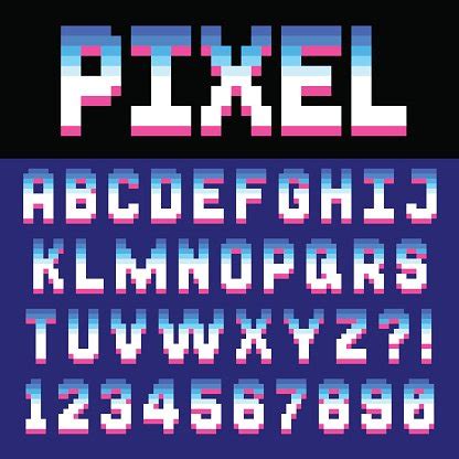 Pixel Retro Font Stock Clipart | Royalty-Free | FreeImages