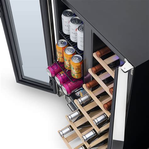 NewAir Built In Dual Zone French Door Wine Beverage Fridge 18 Bottle