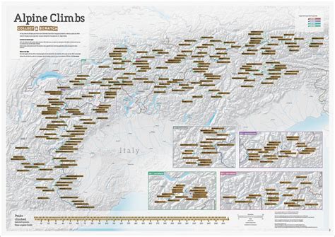 Scratch Map Alpine Climbs Beklimmingen In De Alpen Collect Scratch