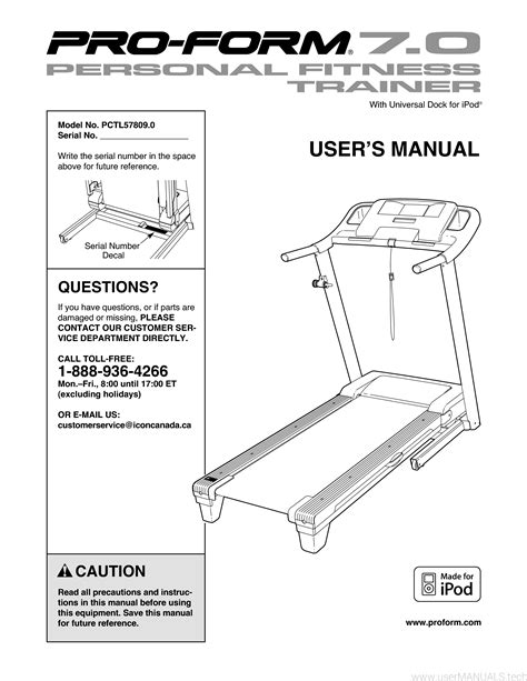 Proform Treadmill Manual