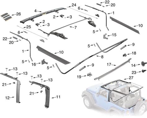 Jeep Wrangler Soft Top Parts Diagram