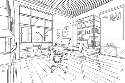 office sketch furniture drawing  photo illustration rawpixel