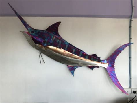 Stainless Steel Marlin Sculpted Metals Art Gallery Wall Hanging Art