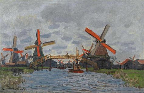 Moinhos Em Zaandam De Claude Monet Tela Para Quadro Na Santhatela