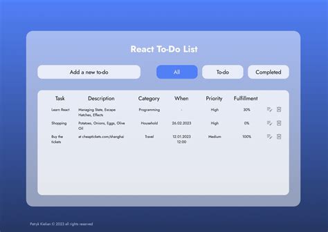 React To Do List Figma