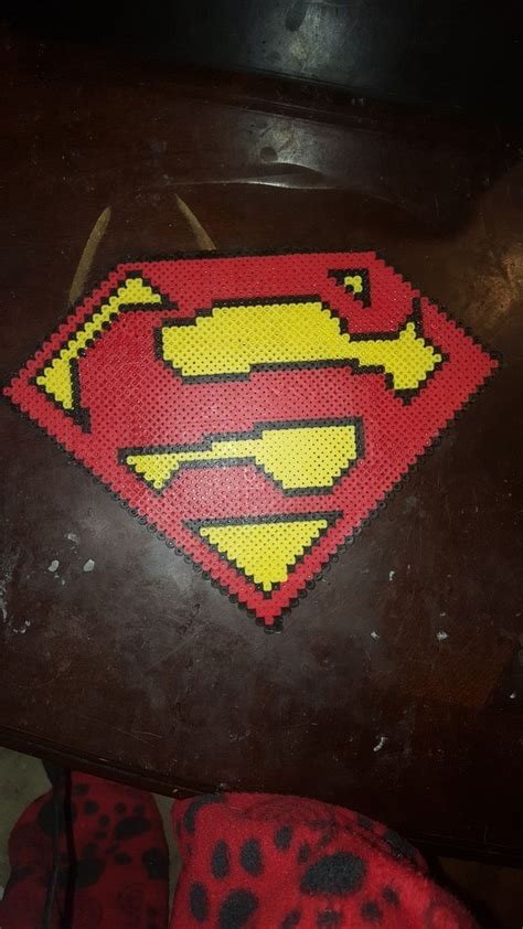 Superman Logo Perler Beads Perler Beads Designs Perler Bead Art