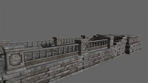 D Model Ruin Set Vr Ar Low Poly Cgtrader