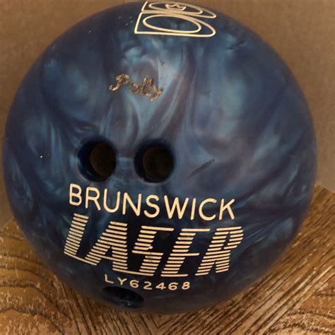 Vintage Brunswick Laser Bowling Ball Blue Pearl Swirl Ly62468 Euc