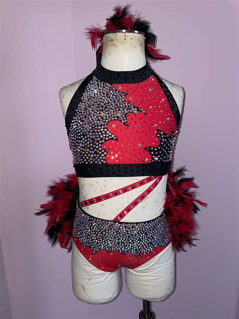 Custom Dance Costume Jazz Musical Theater 2 Piece with Feathers — Elite Custom Costumes