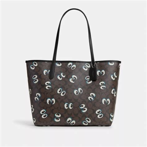 Coach® Outlet City Tote Bag In Signature Canvas With Halloween Eyes