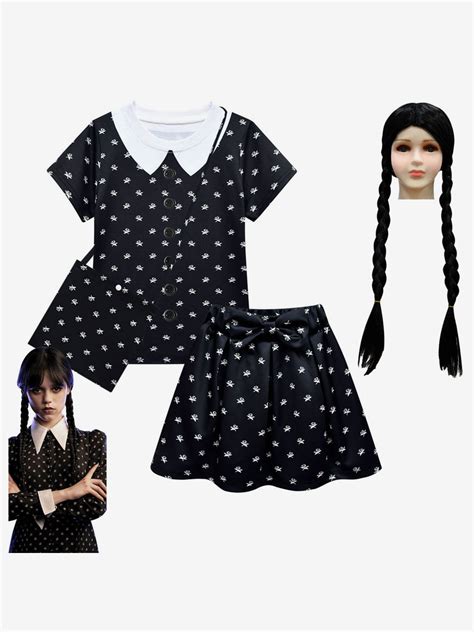 La Famille Addams Tv Cosplay Mercredi Enfant Jupes Costumes Cosplay