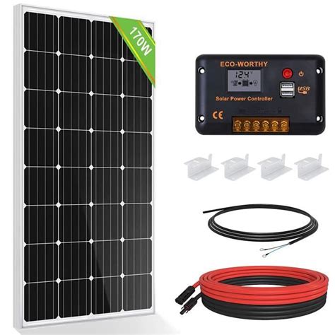 Eco Worthy Kit De Panneau Solaire W V Pour Camping Car Maison