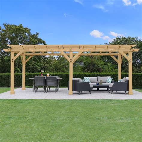 Yardistry Wooden 10 X 22 Meridian Cedar Pergola