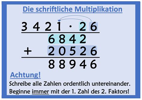 Schriftliche Multiplikation Mit Zehnerzahlen Erklärung