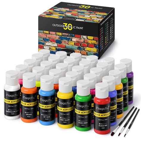 Buy Magicfly Outdoor Acrylic Paint Set Of Colors Ml Oz Non