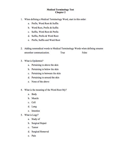 Medical Terminology Chapter 8 Quiz