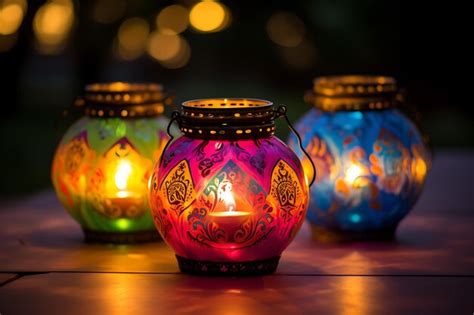 Premium Photo | Colorful Diwali lanterns