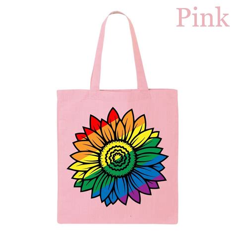 LGBTQ Sunflower Tote Bag Pride Month Tote Bag Rainbow Tote Bag Queer