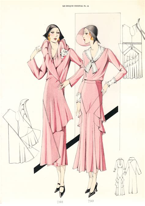 Pdf Of 30s Haute Couture Fashion Catalog Croquis Etsy Uk Vintage