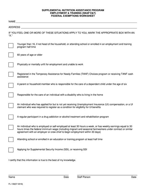 Fillable Online Twc Texas Form Fl Snap E T Exemptions Worksheet Fax