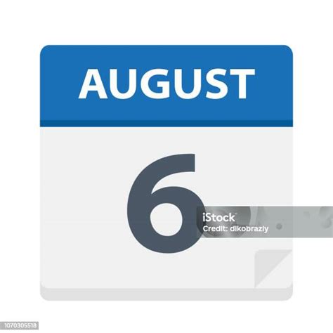 8月6日日曆圖示向量圖形及更多2018圖片 2018 2019 2021 Istock