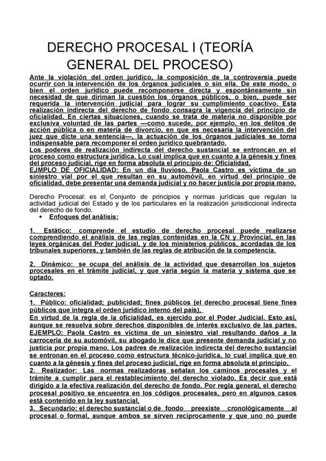 Primer Parcial Resumen Derecho Procesal I Teor A General Del Proceso