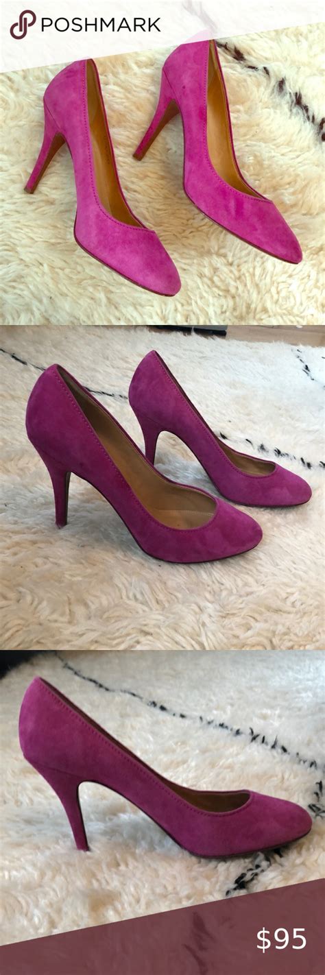 J Crew Hot Pink Suede Heels Pink Suede Size 10 J Crew 4 Inch Heel