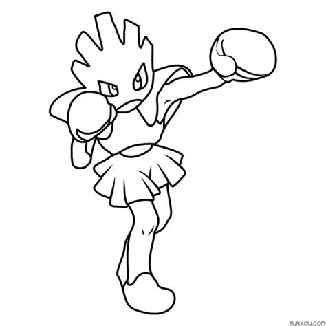 Pokemon Hitmonchan Easy Coloring Page Turkau The Best Porn Website