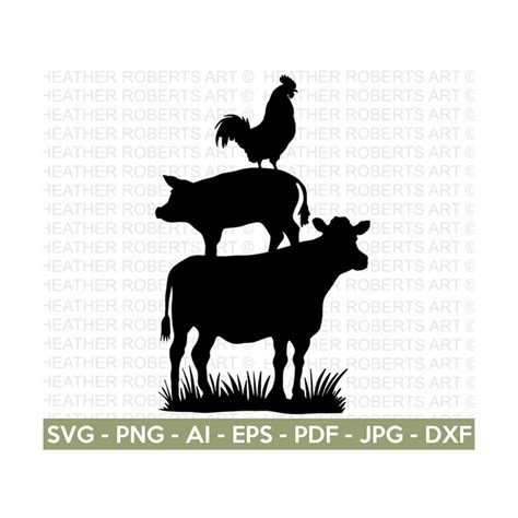 Farmhouse Animals Silhouette SVG, Cow SVG, Pig svg, chicken - Inspire Uplift