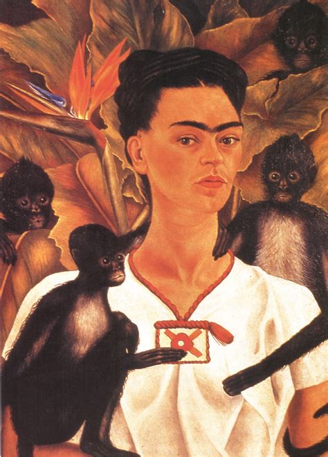 Self Portrait With Monkeys By Frida Kahlo Artchive