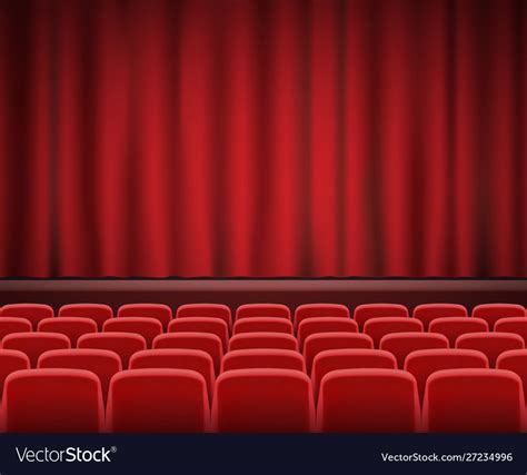 Rows red cinema or theater seats Royalty Free Vector Image