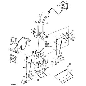 310E BACKHOE LOADER Backhoe Boom Lock Control Lever And Linkage EPC