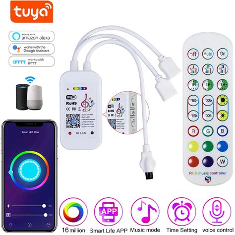 Controlador RGB Inteligente Controle Remoto Tuya WiFi Bluetooth