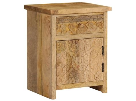 Vidaxl Table De Chevet Bois De Manguier Massif X X Cm