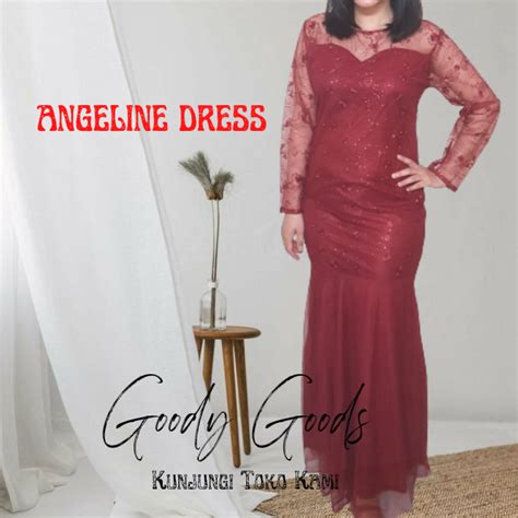 Dress Maxi Angeline Maxi Model Tile Mutiara Import Maxi Wanita