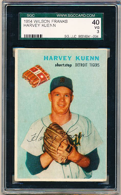 Lot Detail Wilson Franks Bb Harvey Kuenn Tigers Sgc Vg