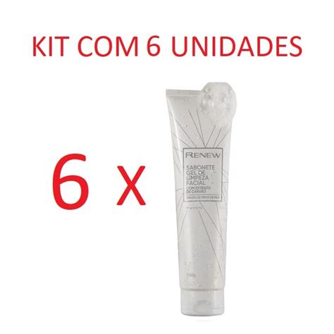 Kit 6 Sabonete Gel De Limpeza Facial Renew 150g Avon Shopee Brasil