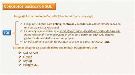 SQL Server Conceptos Basicos DDL Lenguaje De Definicion Datos