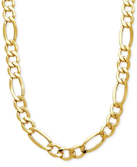 Italian Gold Mens Figaro Link Chain Necklace 7 15mm In 10k Gold