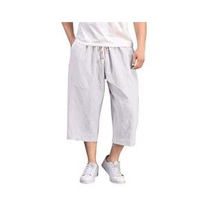 MJGkhiy Pantaloni Uomo Estivi Eleganti Cotone Pantaloni Lunghi Dritti