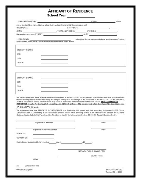 Free Affidavits Of Residence Affidavit Of Address Samples