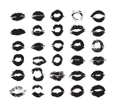 Lipstick Print Set 9640172 Vector Art at Vecteezy