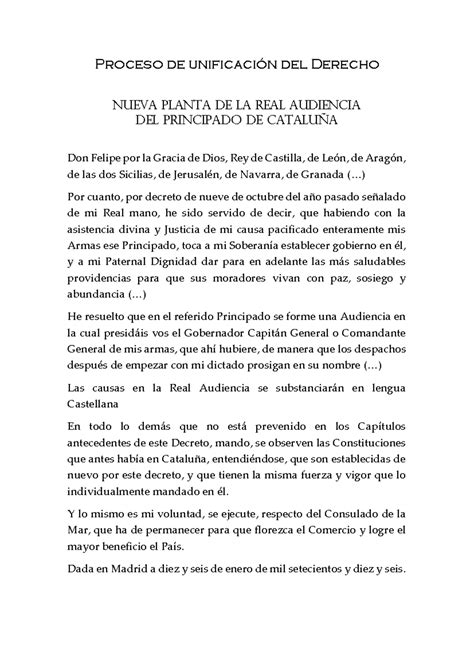 Tema5 Decreto de Nueva Planta Proceso de unificación del Derecho