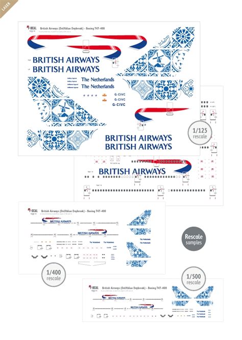 British Airways Boeing Delftblue Daybreak F Dcal French