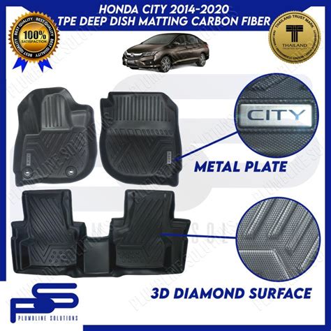 TPE 3D 5D Black Carbon Fiber 5D Diamond Black Deep Dish