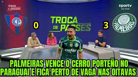 PALMEIRAS VENCE O CERRO PORTEÑO EM ASSUNÇÃO E FICA PERTO DE VAGA NAS