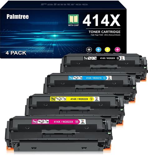 414X Toner Cartridges 4 Pack High Yield With Chip Replacement For HP