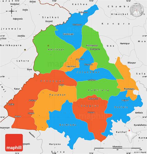 Punjab District Map, Punjab Political Map, 43% OFF