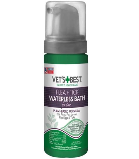 Vets Best Flea + Tick Waterless Bath for CATS 5 oz - Alliance Animal Care